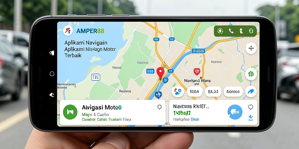 Tampilan antarmuka AMPER88 yang jelas dan fungsional untuk Navigasi Motor.
