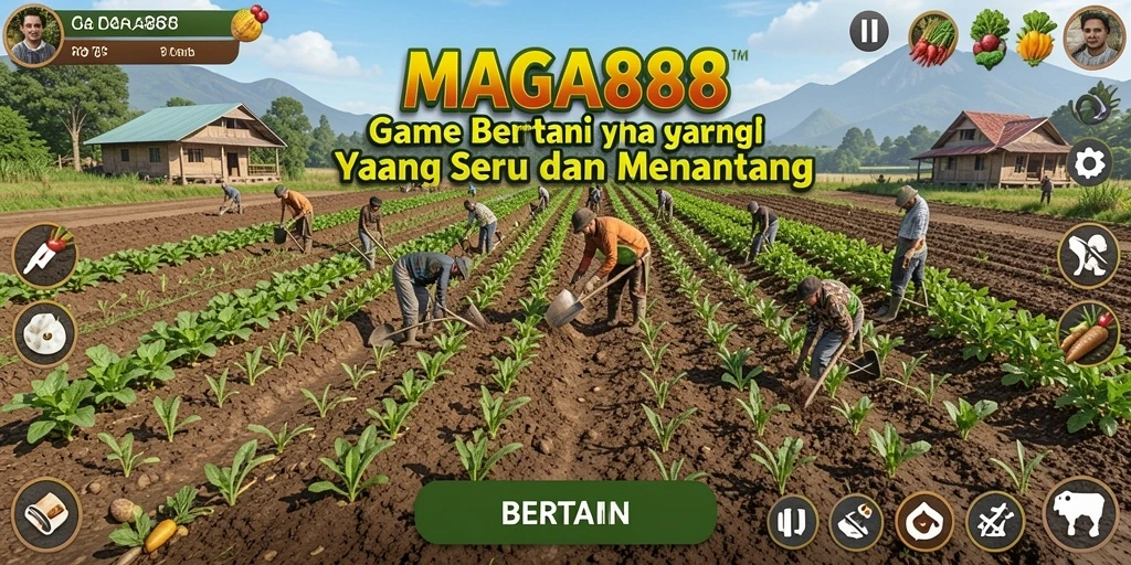 Antarmuka permainan MAGA888 yang menarik dan fungsi bertani yang menyenangkan.