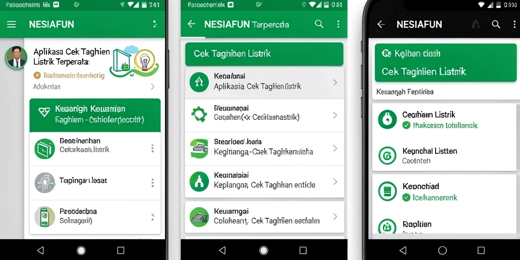 Antarmuka aplikasi NESIAFUN untuk cek tagihan listrik yang praktis.