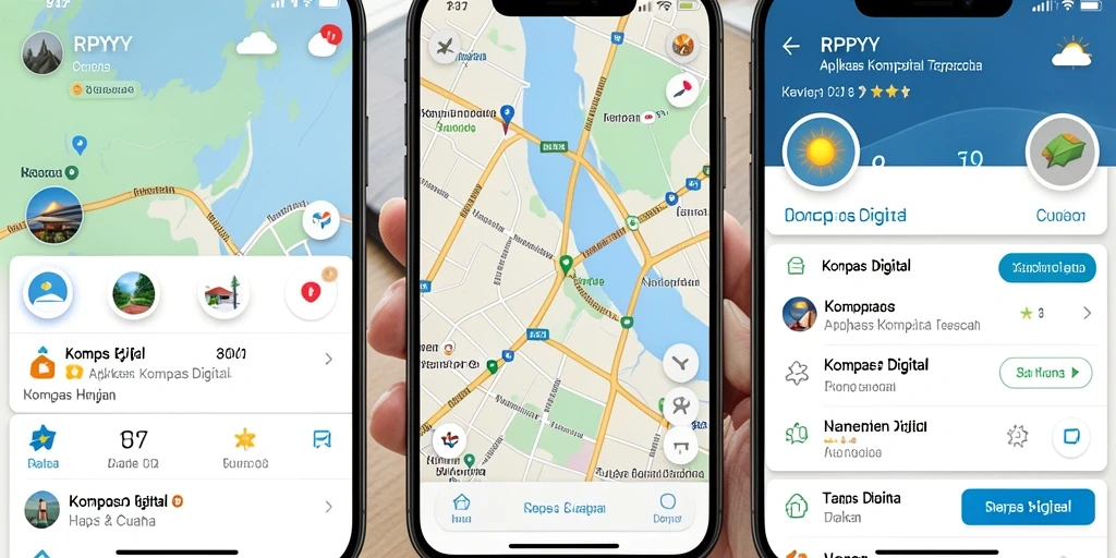 Antarmuka RPYYY yang user-friendly dan fungsionalitas kompas digital.
