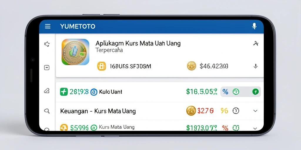 Antarmuka intuitif aplikasi YUMETOTO untuk konversi mata uang.