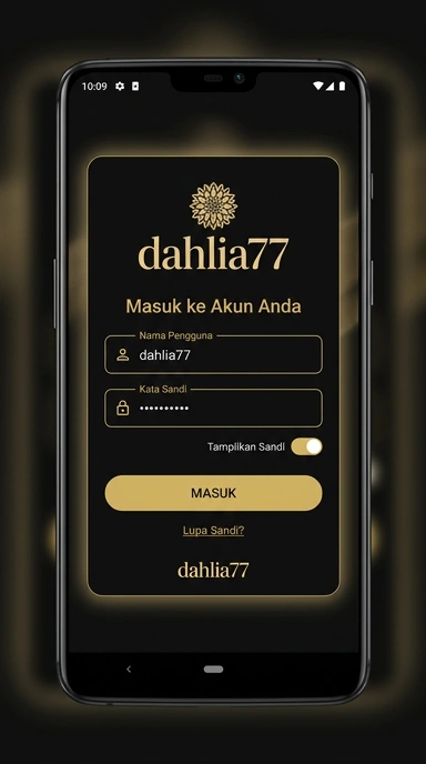 Tampilan halaman login dahlia77